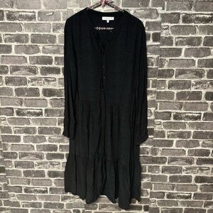 Boii babydoll shirt dress Gray black animal print button front long sleeve